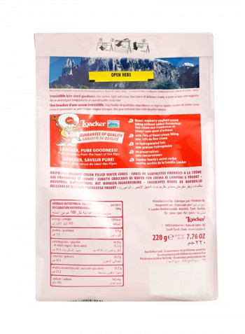 Quadratini Raspberry Yoghurt Wafer 220g