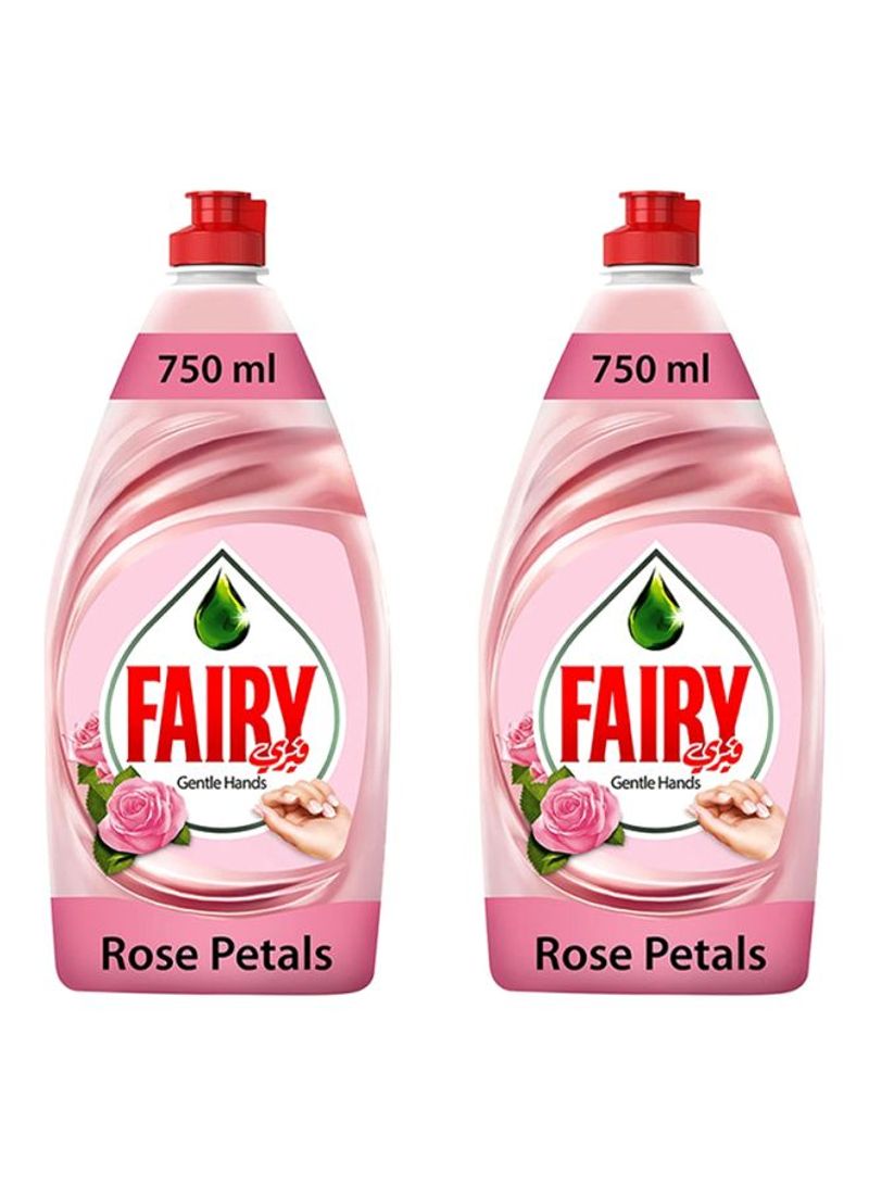 Pack Of 2 Gentle Hands Rose Petals Dishwash Liquid 750ml