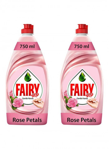 Pack Of 2 Gentle Hands Rose Petals Dishwash Liquid 750ml