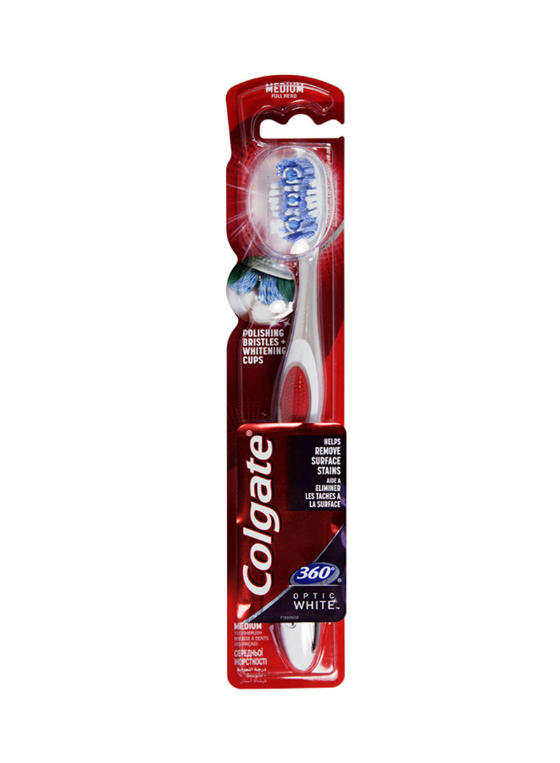 360 Optic White Medium Whitening Toothbrush Multicolour