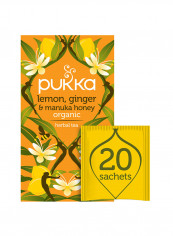 Lemon, Ginger And Manuka Honey, Organic Herbal Tea Bags, 20 Teabags