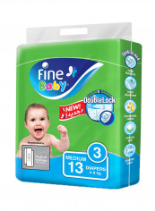 Baby Diapers, DoubleLock Technology , Size 3, Medium 4–9kg, 13 Diaper Count