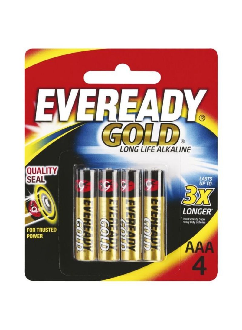 Gold Pack Of 4 Batteries Multicolour