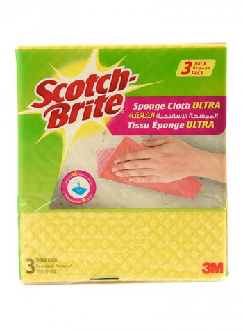 Scotch Brite Sponge Cloth Ultra, 3 Pieces Multicolour