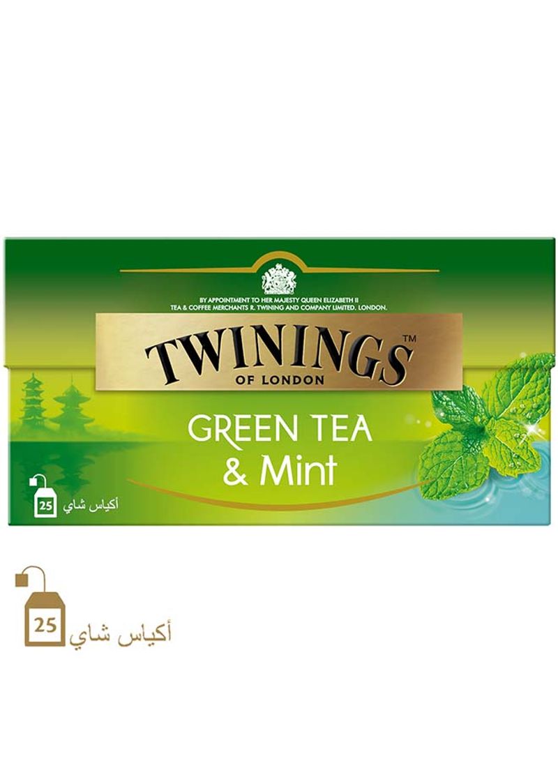 Green Tea With Mint, Refreshing Luxury Tea Blend, All Natural Ingredients With Real Peppermint Infusion 37.5g