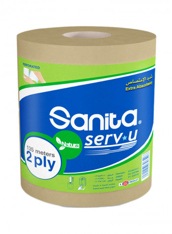 2-Ply Natura Serv-u Maxi Tissue Roll Brown 135meter