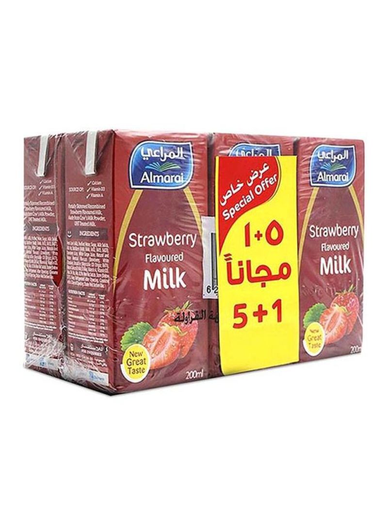 UHT Flavoured Milk Strawberry 6x200ml Pack of 6