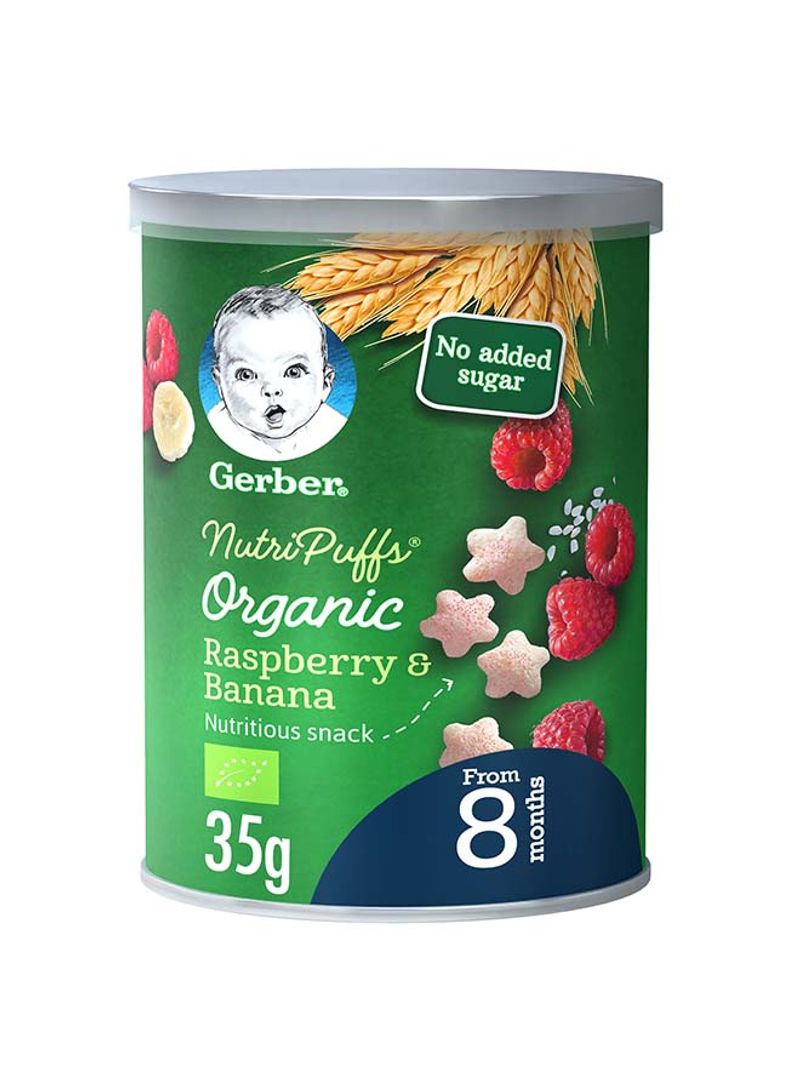 Organic NutriPuffs Raspberry And Banana Nutritious Snack, 8+ Months 35g