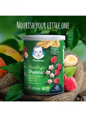 Organic NutriPuffs Raspberry And Banana Nutritious Snack, 8+ Months 35g