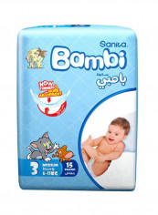 Baby Diapers Regular Pack Size 3, Medium, 6-11 KG, 15 Count