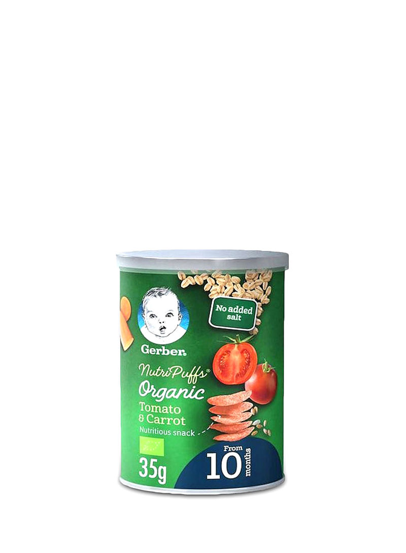 Nutri Puffs Organic Tomato And Carrot Nutritious Snack 35g