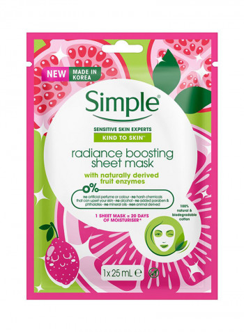 Radiance Boosting Sheet Mask With Naturally Derived Fruit Enzymes 25مل