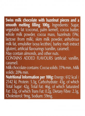 Lindor Swiss Milk Chocolate With Hazelnut 100g