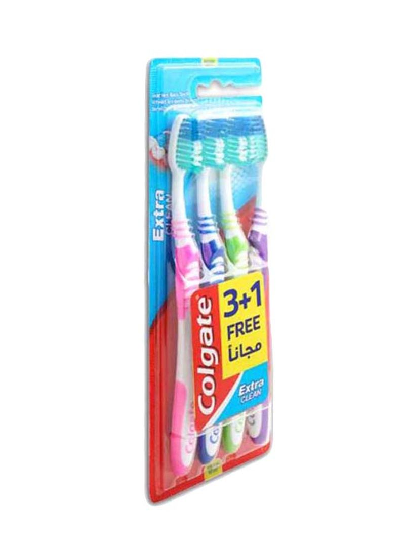 4-Piece Extra Clean Medium Toothbrush Set Multicolour