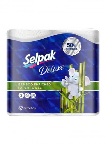 Pack Of 2 Bamboo Enriched Paper Towel White