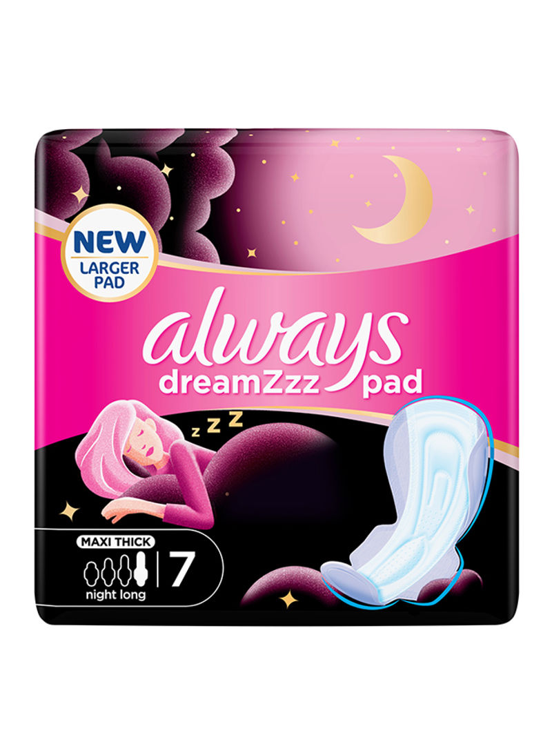 Dreamzz Pad Cotton Maxi Thick, Night Long 7 Sanitary Pads With Wings