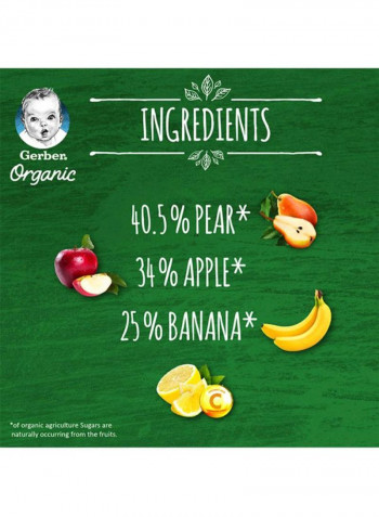 Organic Pear, Apple And Banana Baby Food 90g