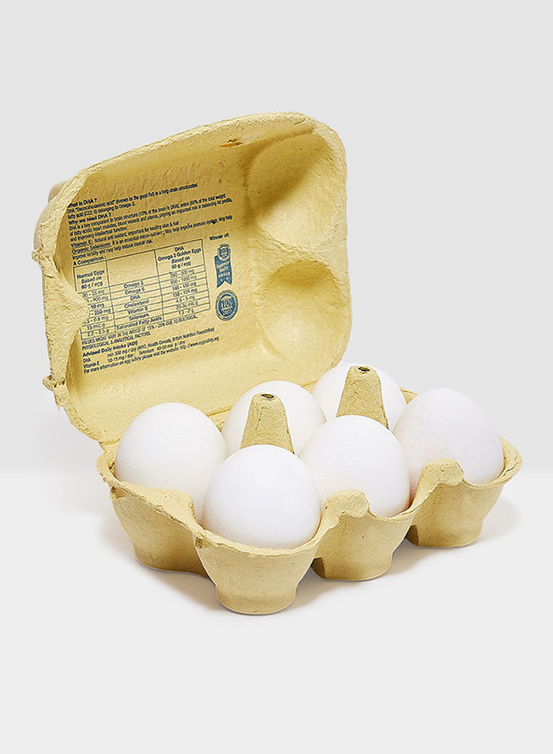 DHA Omega-3 White Eggs Box 50g Pack of 6
