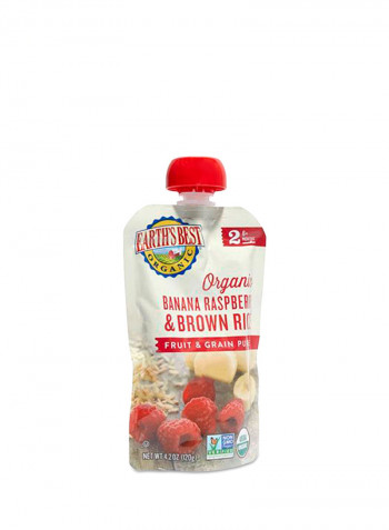 Organic Banana Raspberry And Brown Rice Puree 120g