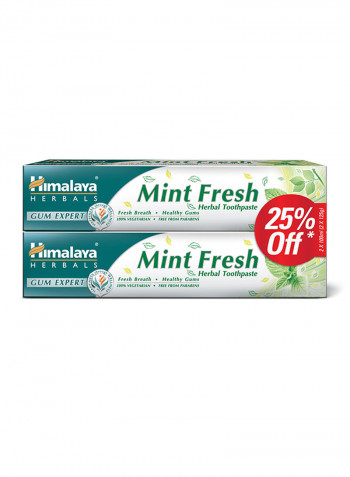 Pack Of 2 Toothpaste Mint Fresh Herbal 100ml