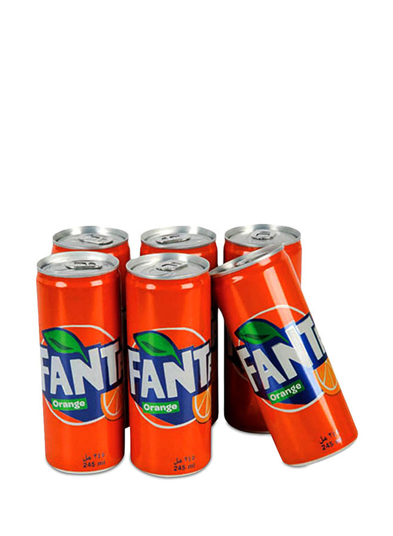 Orange Flavored Soft Drink Can 245ml Pack of 6