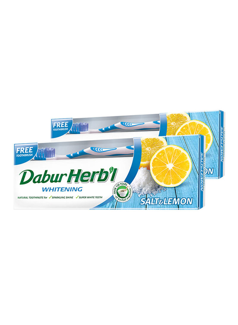 Herbal Whitening Toothpaste, 150g + Toothbrush Free Pack of 2