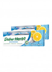 Herbal Whitening Toothpaste, 150g + Toothbrush Free Pack of 2