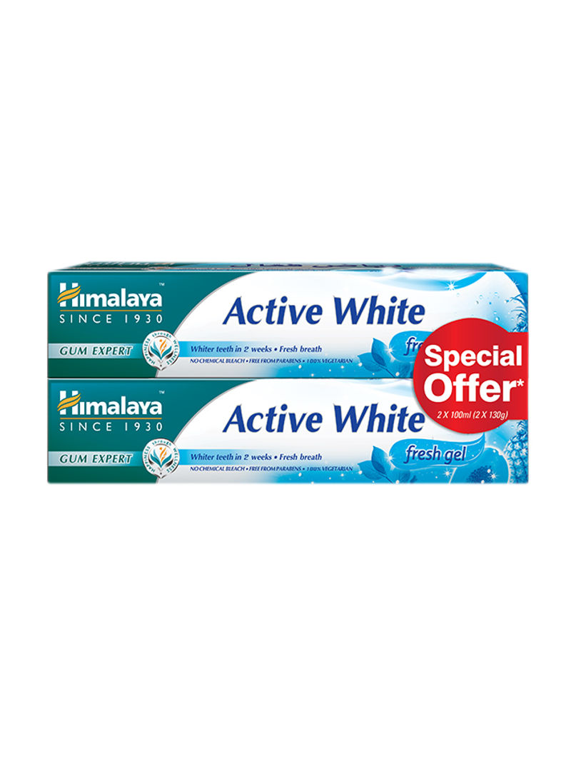 Pack Of 2 Toothpaste Active White Fresh Gel 100ml
