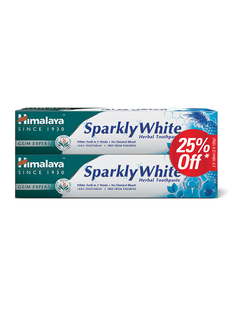 Pack Of 2 Toothpaste Sparkly White Herbal 100ml