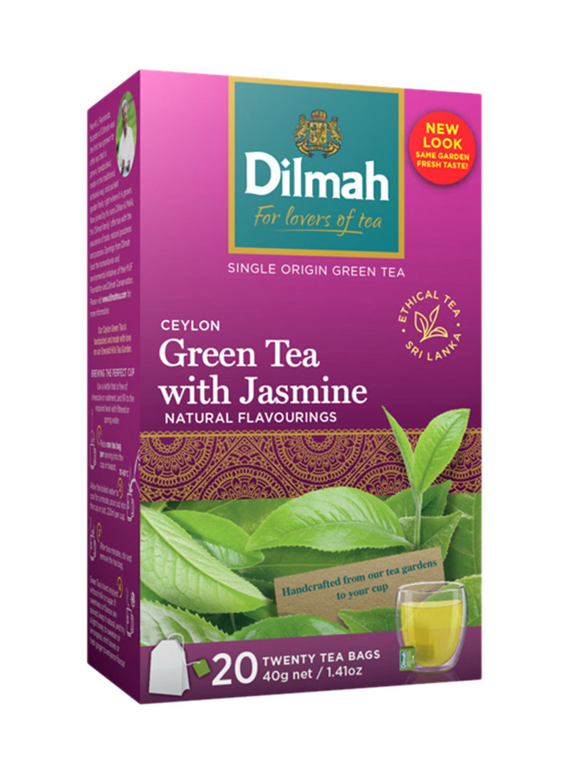 Pure Ceylon Green Tea Jasmine Flavour 20 Bags 40g