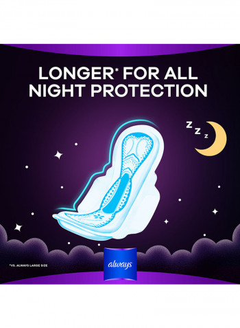 Clean And Dry Maxi Thick, Night Sanitary Pads With Wings, 8 Count