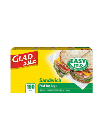 Sandwich Fold Top Bags 180 count