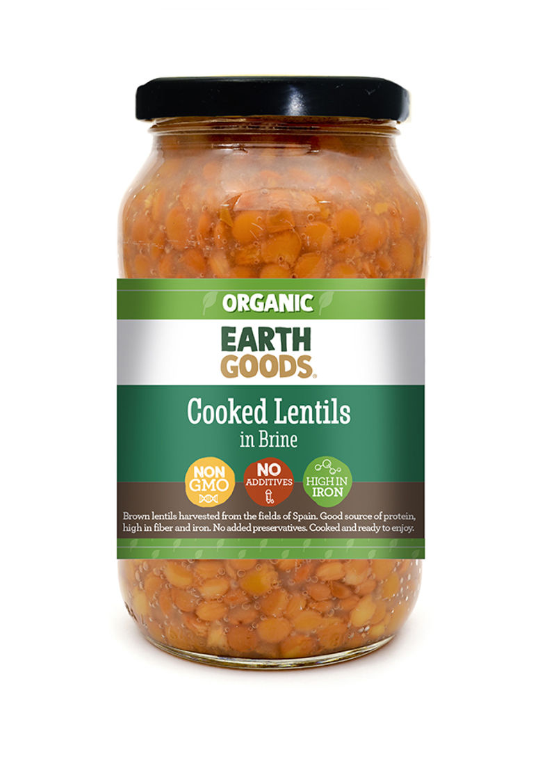 Organic Cooked Lentils in Brine 345g