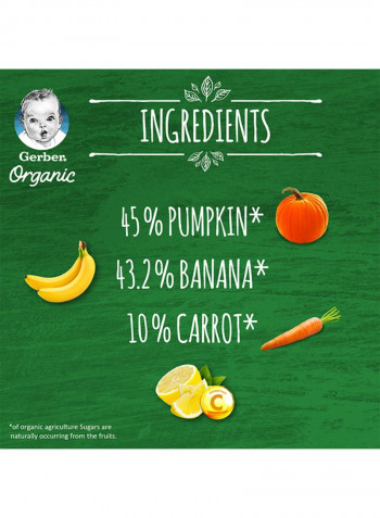 Organic Pumpkin, Banana And Carrot Baby Food 90g