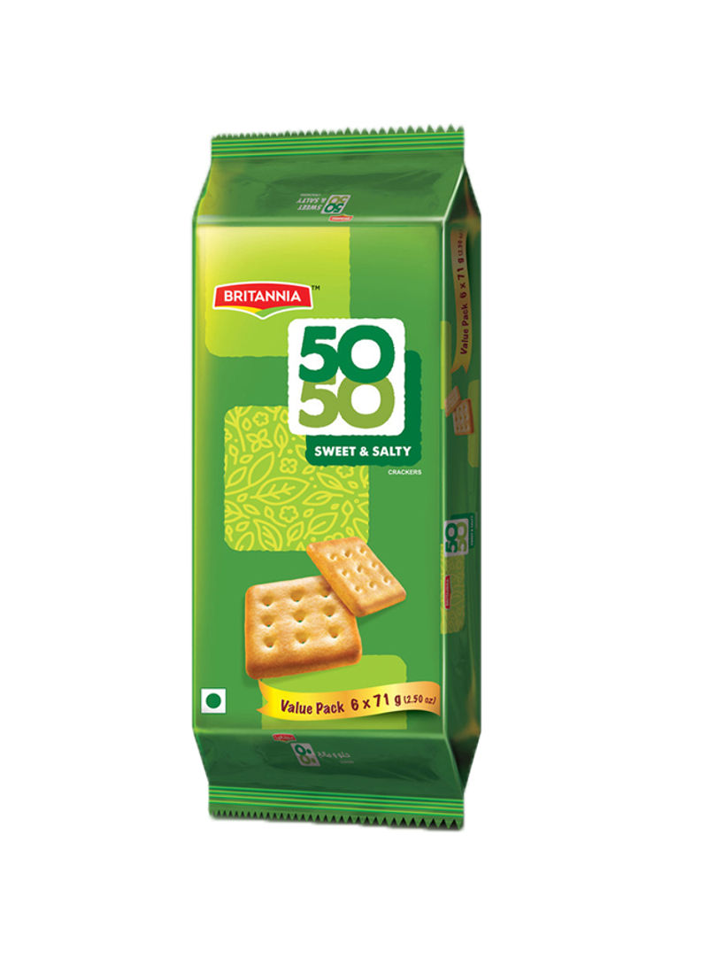 50-50 Sweet and Salty Crackers 71g Pack of 6