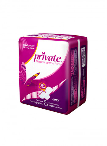 Feminine Napkins Maxi Pocket Night 8 Pads White