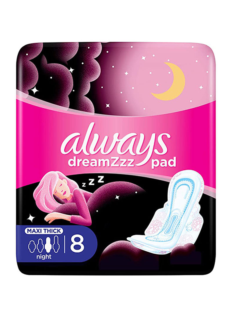 Cottony Soft Maxi Thick, Night Sanitary Pads With Wings, 8 Pads