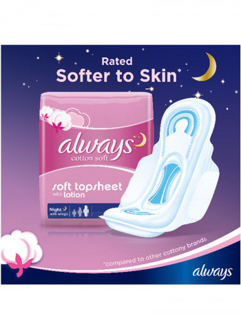 Cottony Soft Maxi Thick, Night Sanitary Pads With Wings, 8 Pads