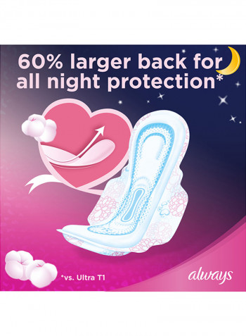Cottony Soft Maxi Thick, Night Sanitary Pads With Wings, 8 Pads
