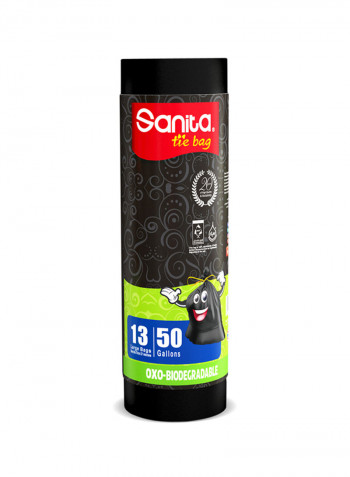 Tie Biodegradable 13 Bags Black 50gallon
