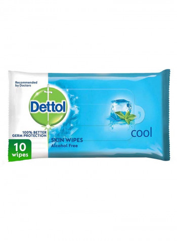 10-Piece Cool Antibacterial Skin Wipes Set