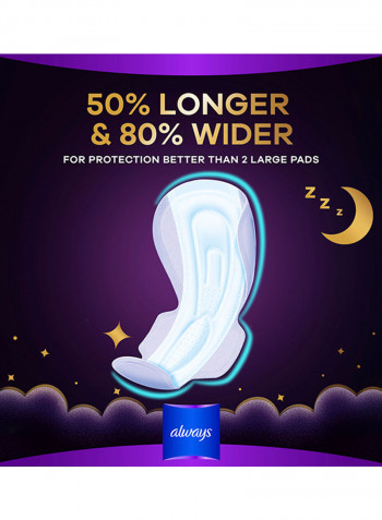 Dreamzz Pad Clean And Dry Maxi Thick, Night Long Sanitary Pads With Wings, 7 Count