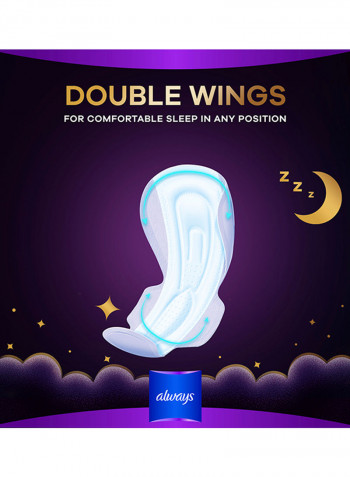 Dreamzz Pad Clean And Dry Maxi Thick, Night Long Sanitary Pads With Wings, 7 Count