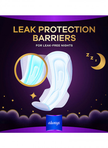 Dreamzz Pad Clean And Dry Maxi Thick, Night Long Sanitary Pads With Wings, 7 Count