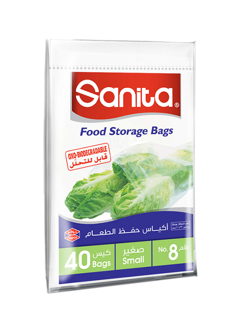 Food Storage Bags Biodegrdable #8 40 Bags Clear
