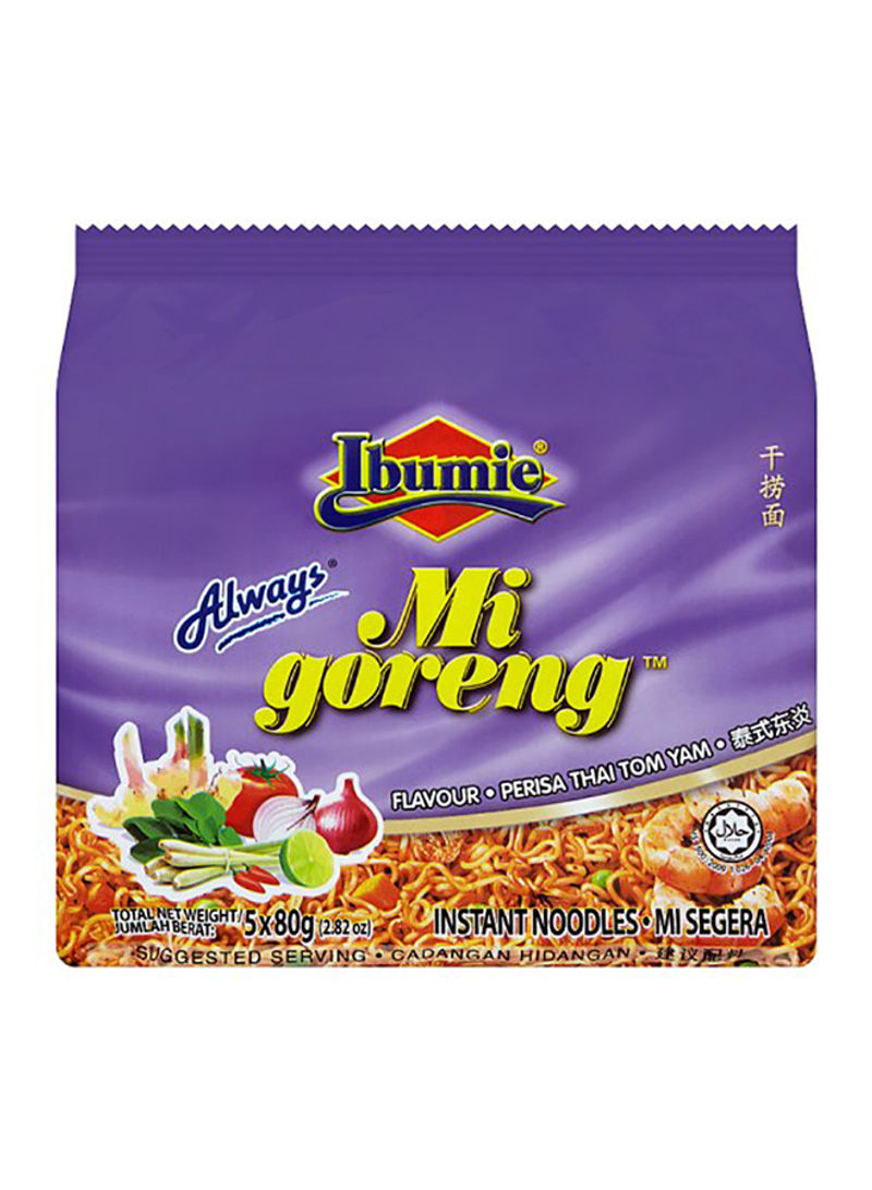 Always Mi Goreng Thai Tom Yam Instant Noodles 80g Pack of 5