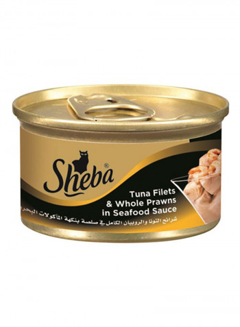 Tuna Filets And Whole Prawn In Seafood Sauce