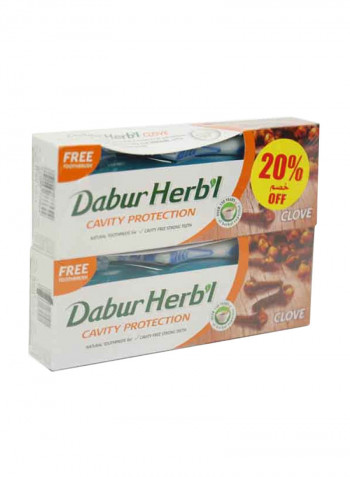 Herbal Clove Toothpaste With Free Toothbrush 150g Pack of 2