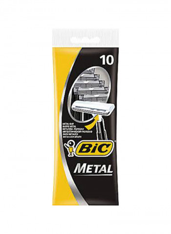 10-Piece Disposable Razors أسود