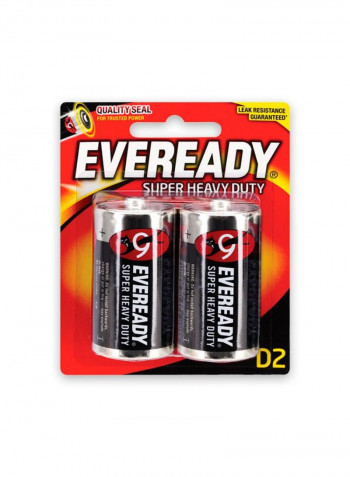 Super Heavy Duty Pack Of 2 Batteries Multicolour
